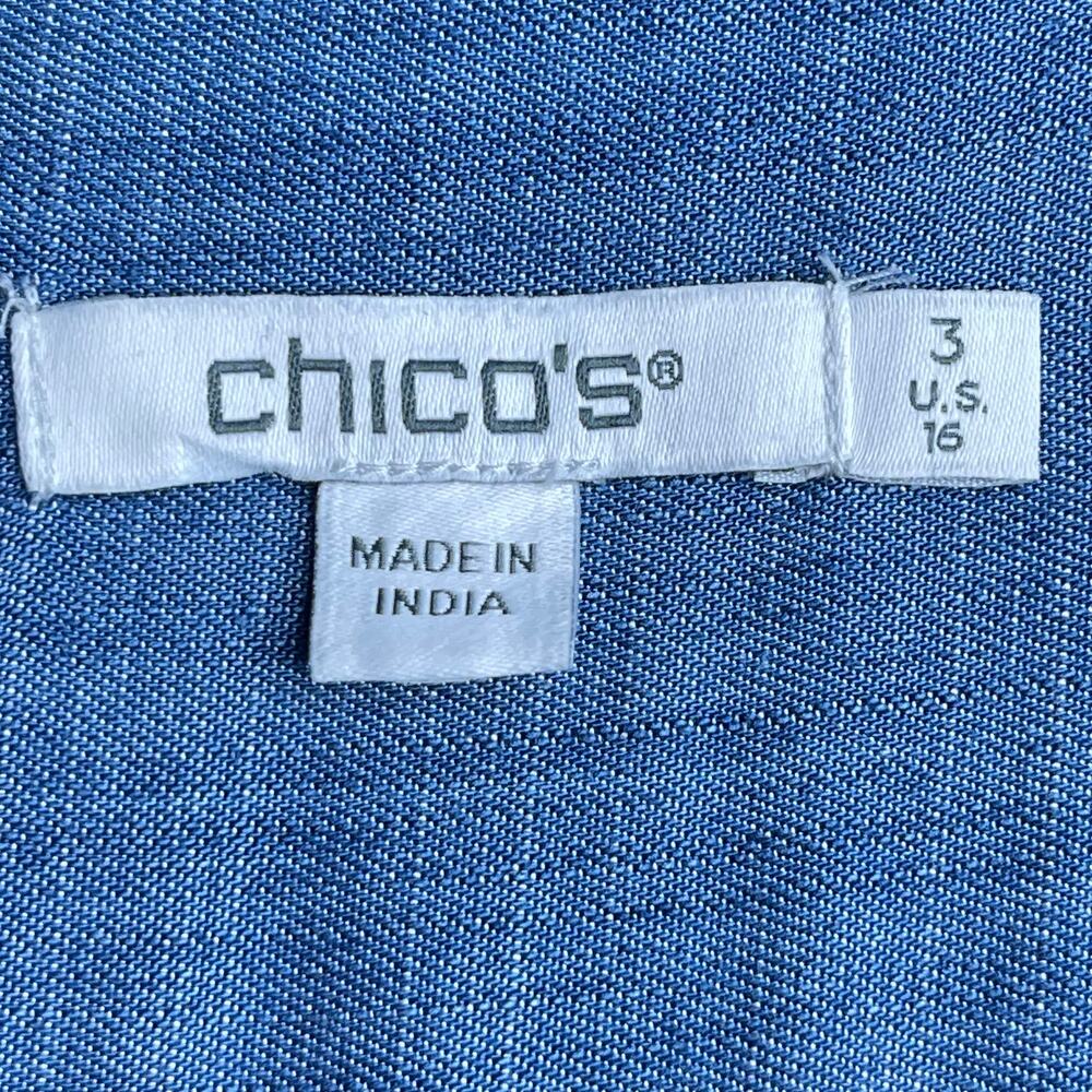 Chico's Tiered Tencel Maxi Dress Blue size 3 US 16 Sundress - Picture 10 of 11